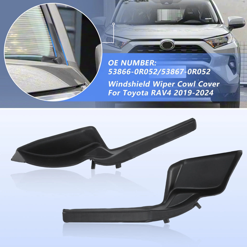 Front Windshield Wiper Side Cowl Extension Trim Cover for Toyota RAV4 (2019–2024)
