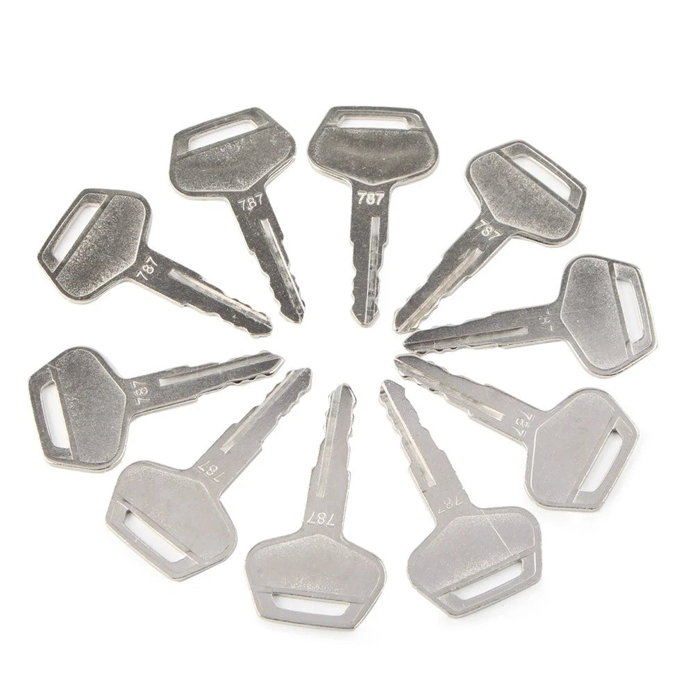 10PCS Ignition Keys for Komatsu Excavator Dozer Loader (#787, #TR261434)