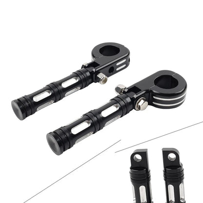 2X Engine Guard Bar Foot Pegs for Harley (25-32mm) Black