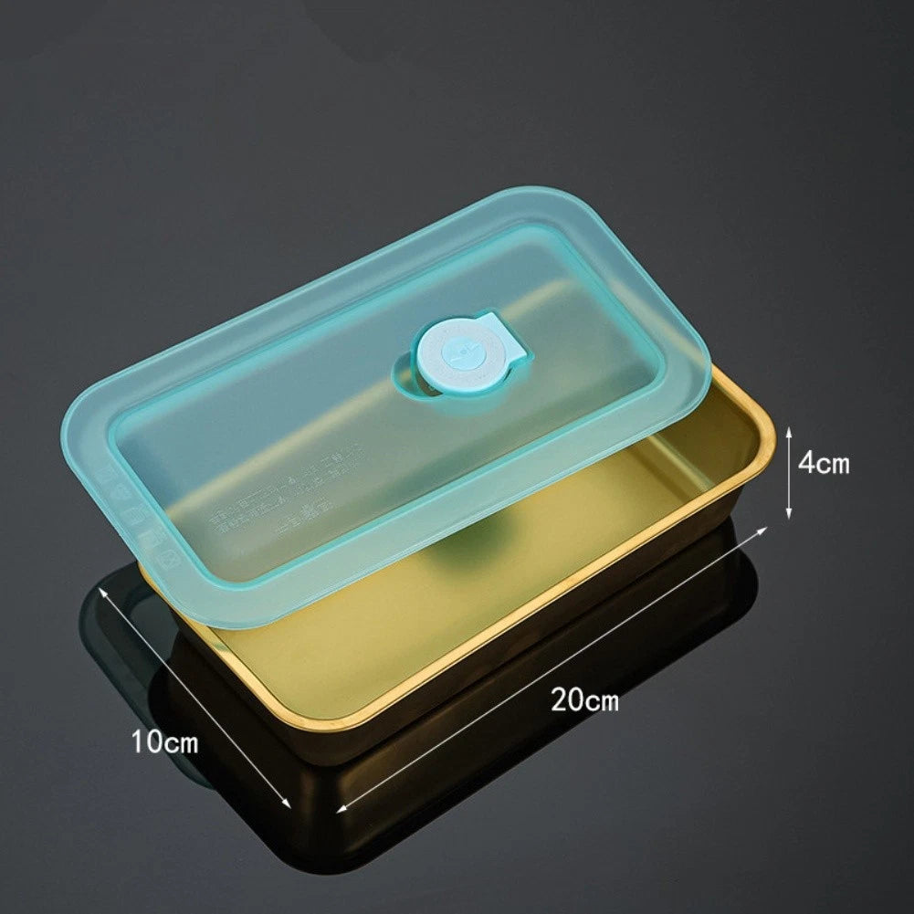 Set of 4 Lightweight Stainless Steel Snack Containers with Silicone Lids