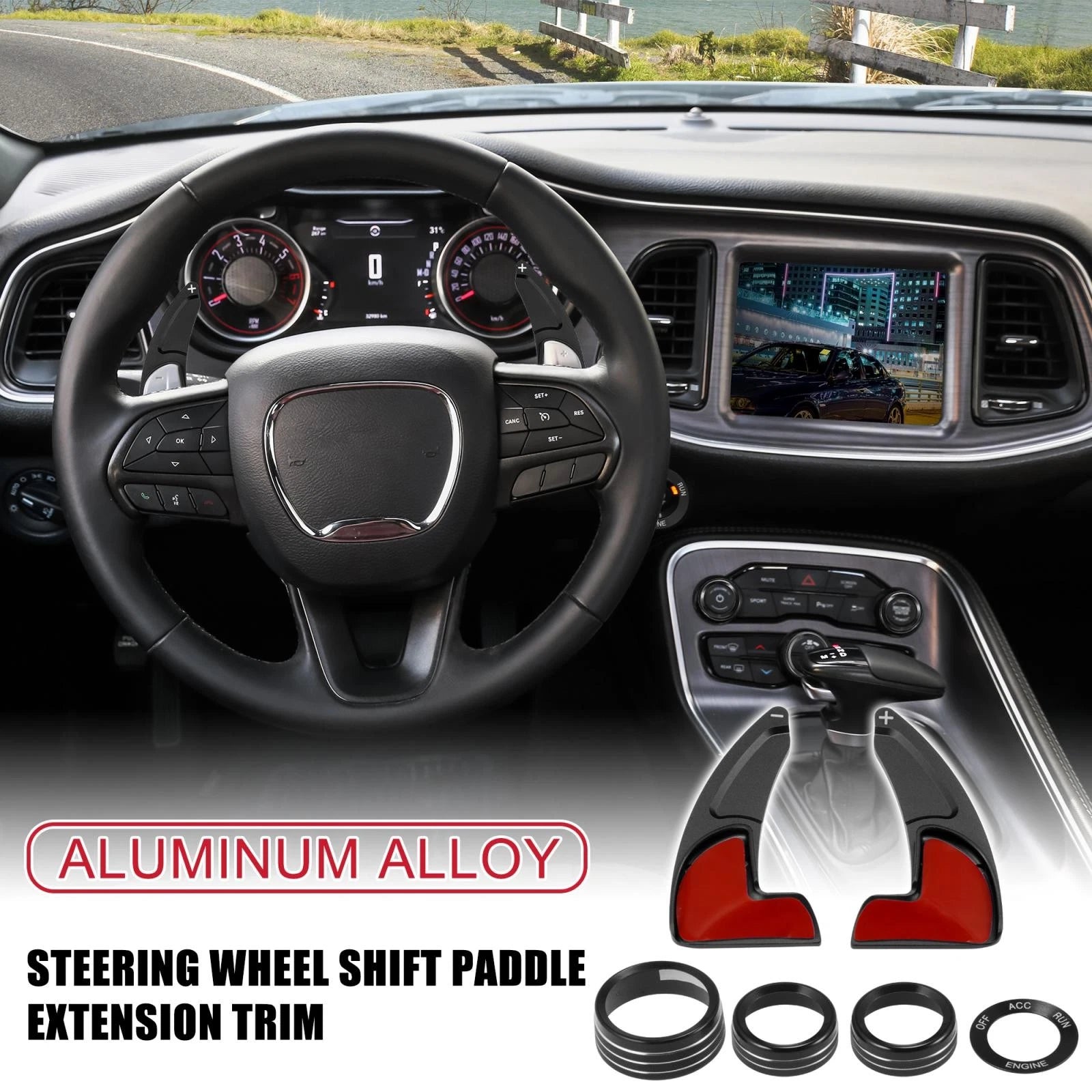 Steering Wheel Shift Paddle Extension Trim Set for Dodge Charger (2015–2023)