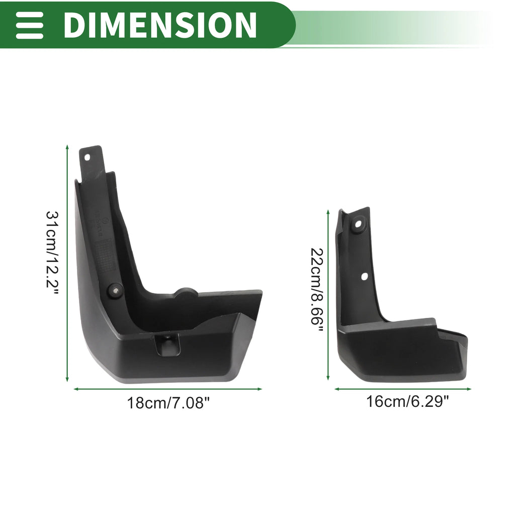 Mud Flaps Splash Guards Set of 4 for Honda Fit (2014–2017)