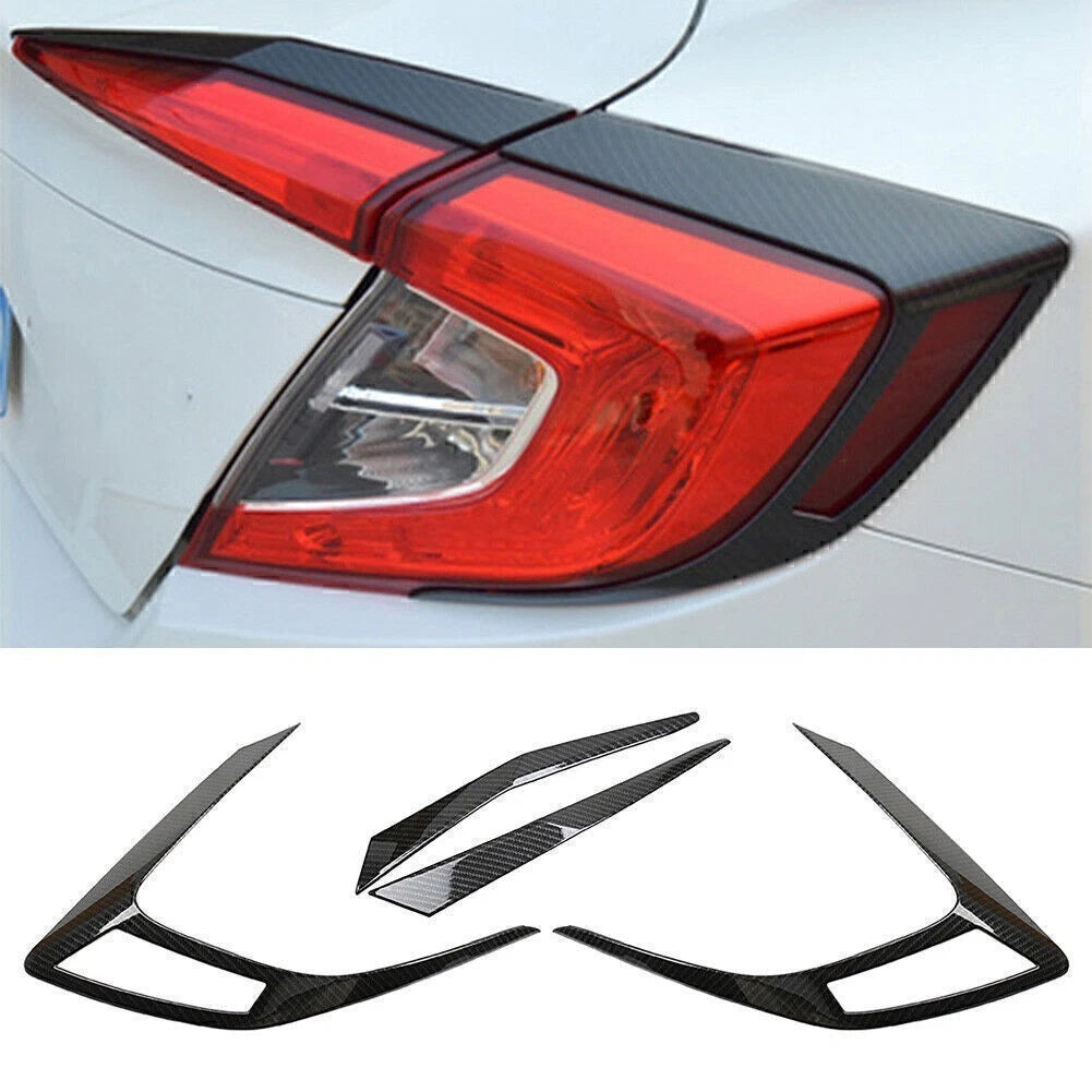 Carbon Fiber Rear Tail Light Eyelid Trim for Honda Civic (2016–2023)