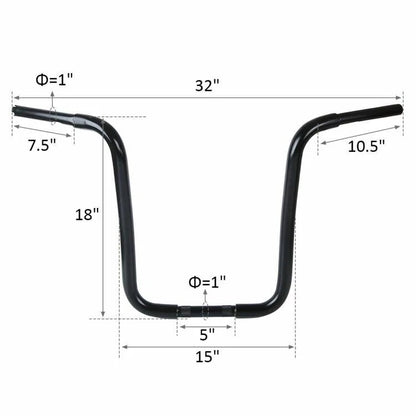 18" Rise 1-1/4" Ape Handlebar for Harley Sportster XL883 Softail (2004–2023)