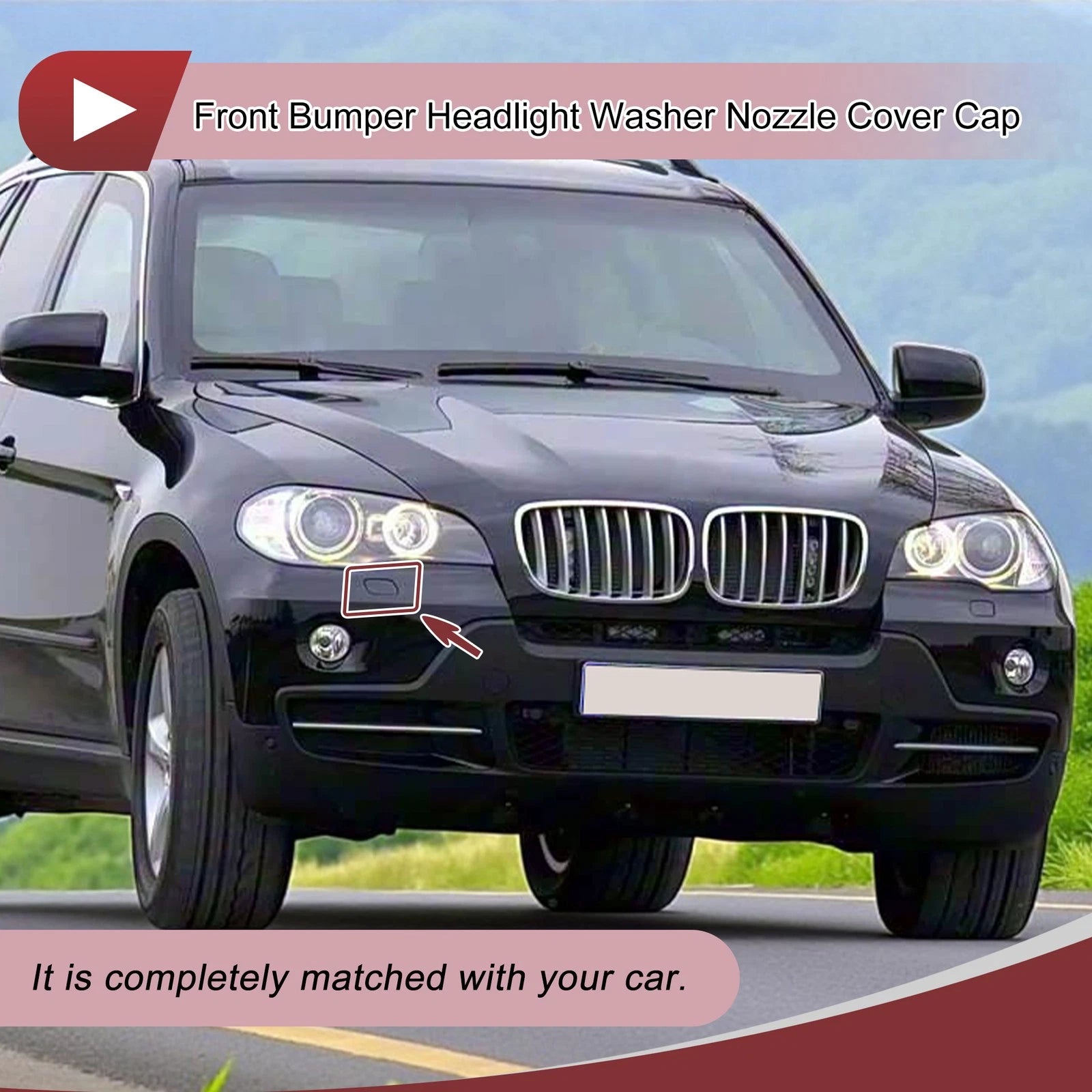 Front Right Bumper Trim Nozzle Cover for BMW X5 (2007–2013) White