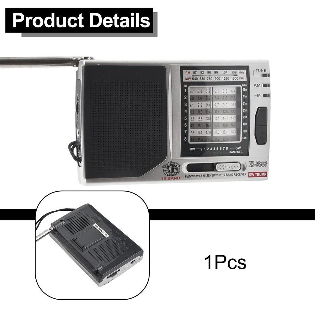 Lightweight Battery Powered Radio with Full Band Reception