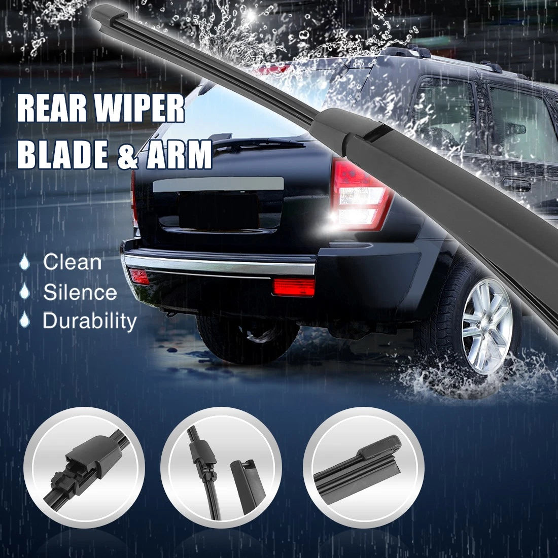 Rear Windshield Wiper Blade Arm Set 335mm for Volkswagen Golf MK5 (2003–2008)