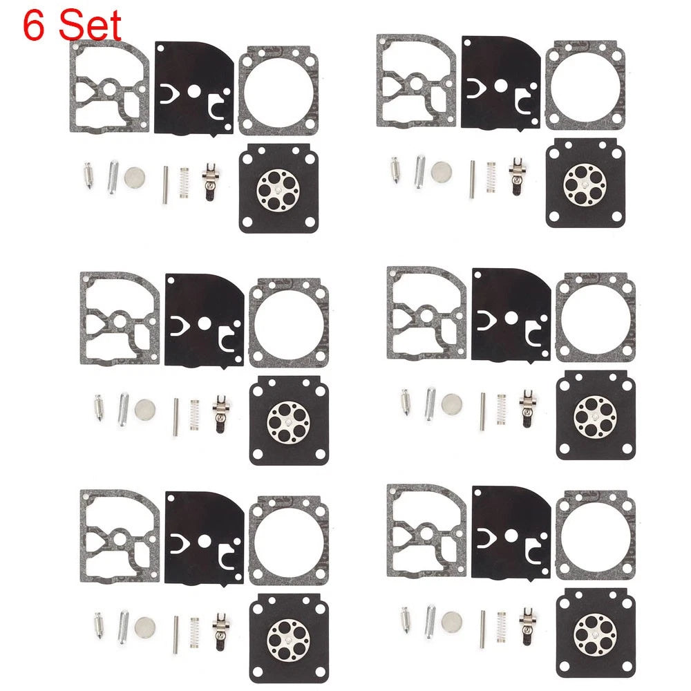 Set of 6 Carburetor Rebuild Kits for ZAMA RB-129 C1M-W26A C1M-W26B C1M-W26C