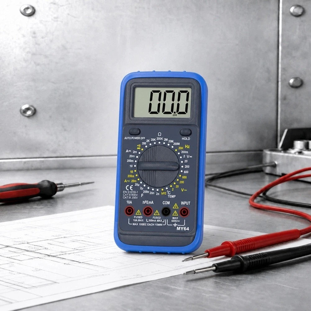 Digital Multimeter for Workshop Use (Manual Range, Lightweight)