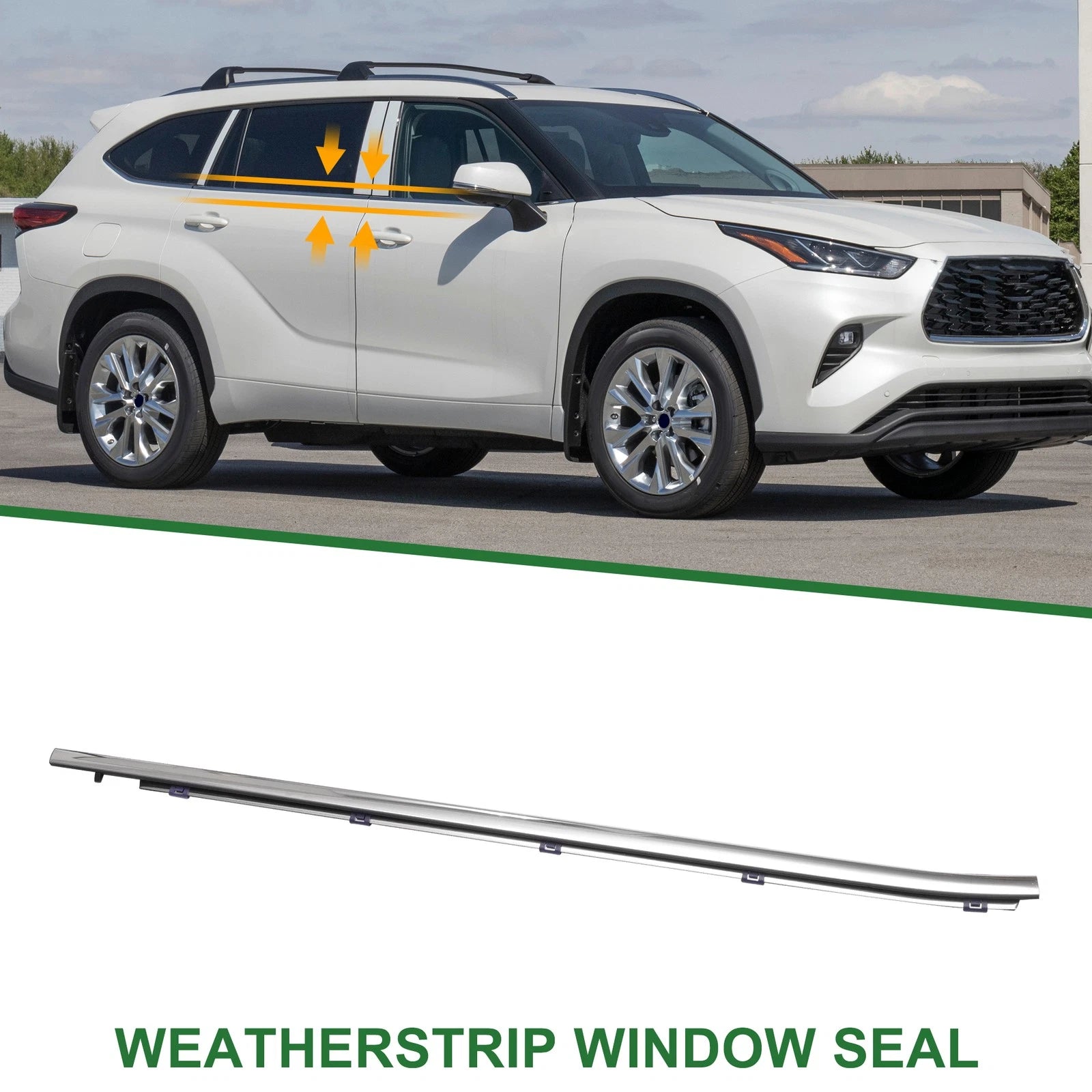 Front Right Window Weatherstrip Seal Replacement for Toyota Highlander (2008–2013)