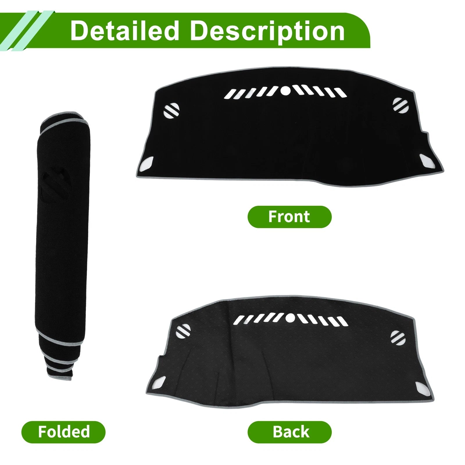 Dashboard Cover for Opel Astra K (2016–2019) Polyester Black Gray