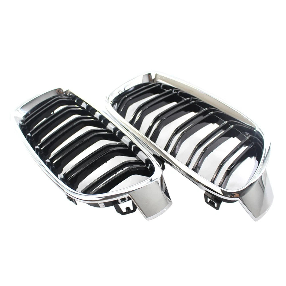 Front Bumper Kidney Grille with Chrome Frame for BMW 3 Series (2012–2018)