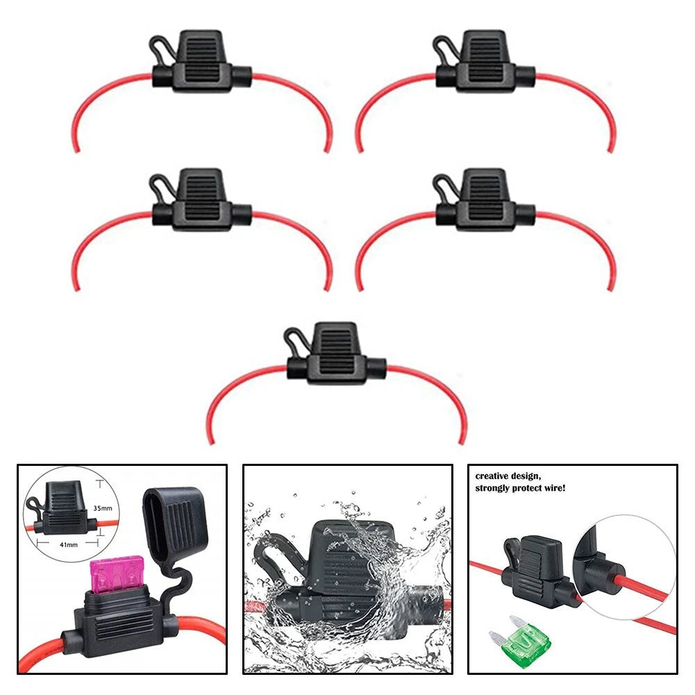 5 Pack Dust and Moisture Protection Fuse Holder for Automotive Applications