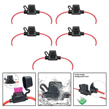 5 Pack Dust and Moisture Protection Fuse Holder for Automotive Applications