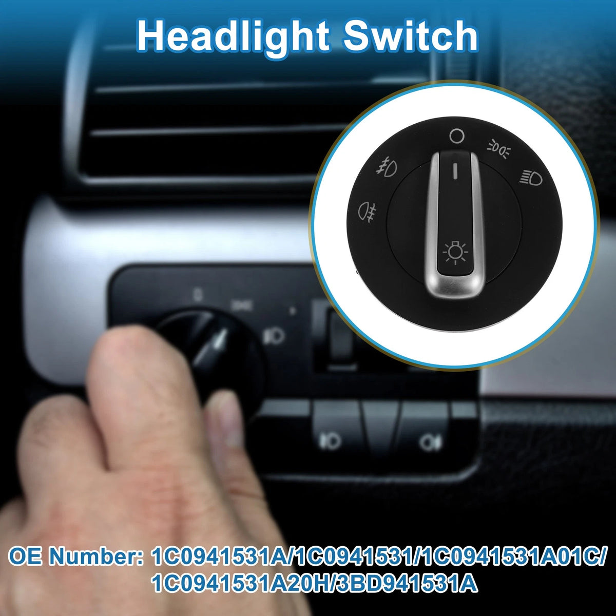 Headlight Switch for VW Sharan (1995–2010) No. 1C0941531A, 1C0941531, 1C09 41531A01C