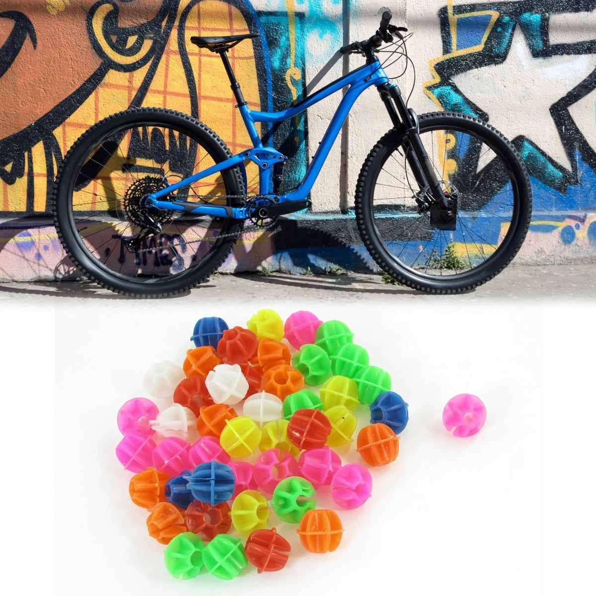 Plastic Spoke Bead Clip Set Replacement for Bike Wheel Decor (46 Pack)