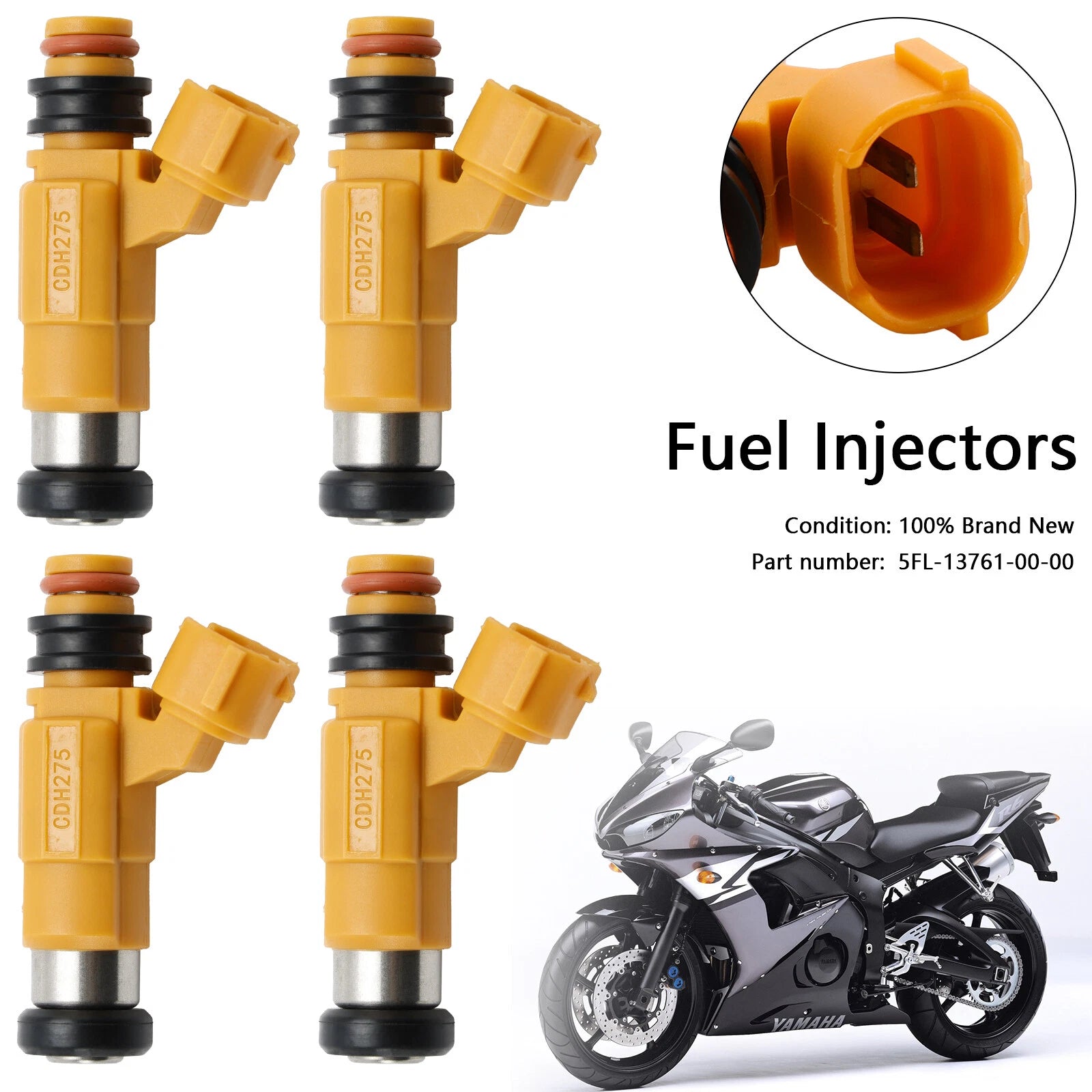 Set of 4 Fuel Injectors 5FL-13761-00-00 for Yamaha FJR1300 XV1700