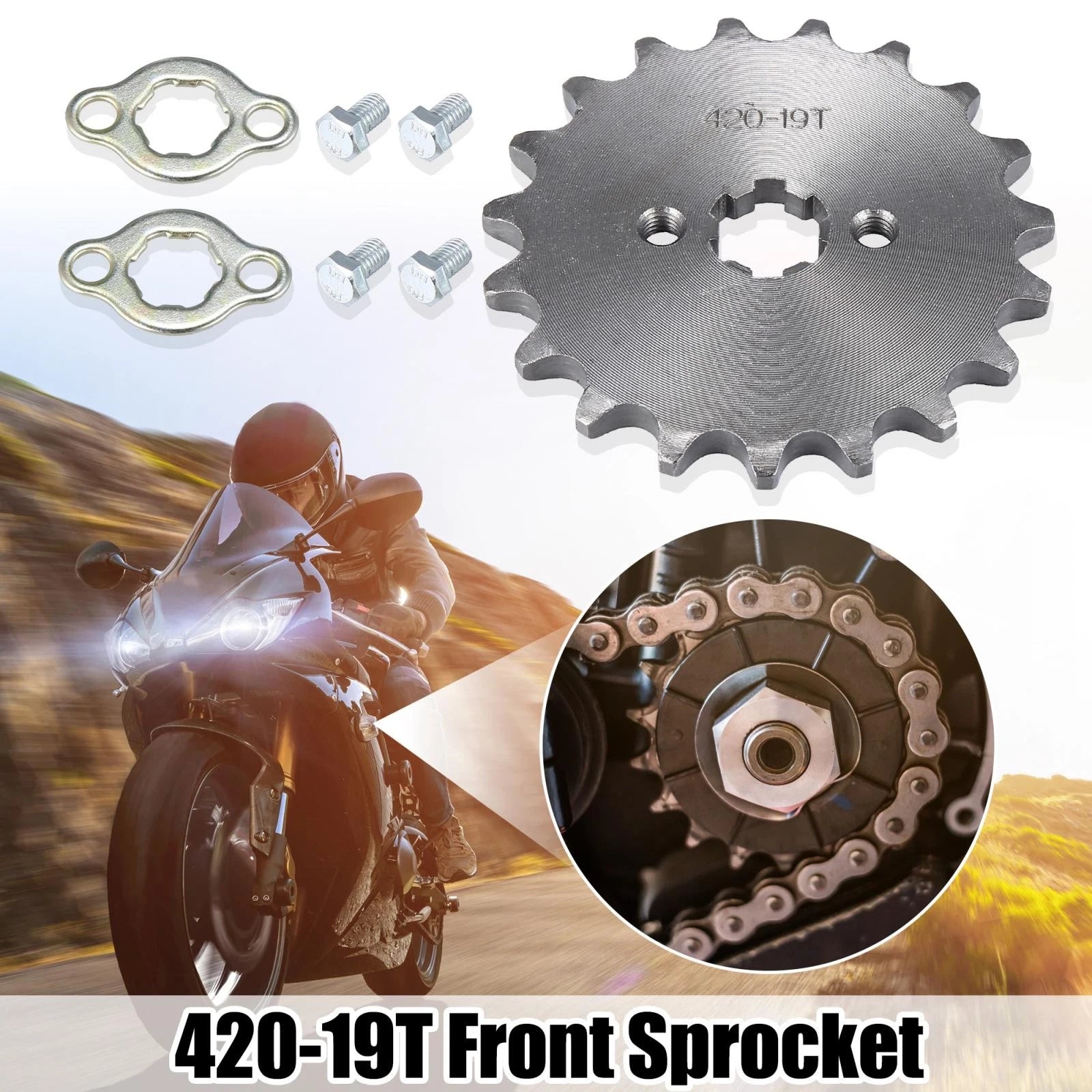 Front Motorcycle Sprocket 17mm 19T Replacement for Honda 50cc 70cc (1968–2016)