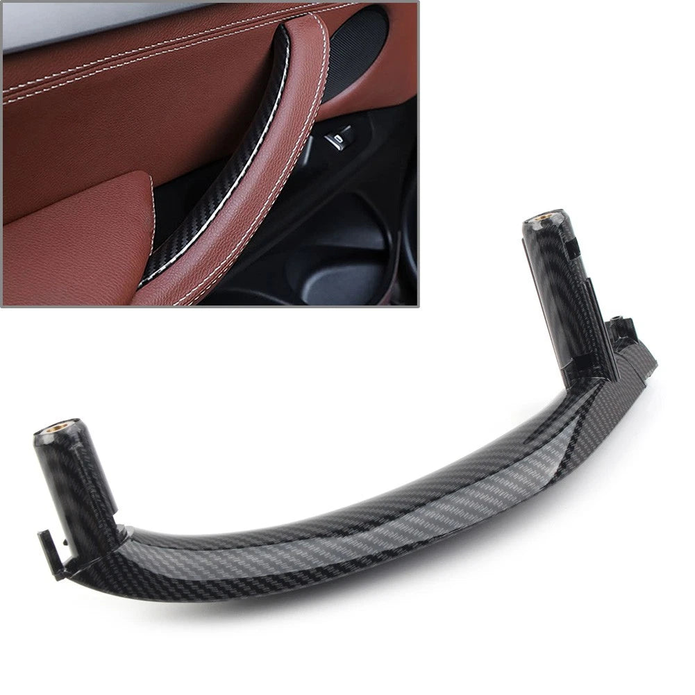 Left Carbon Fiber Inner Door Pull Handle Trim for BMW X5 X6 (2014–2019)