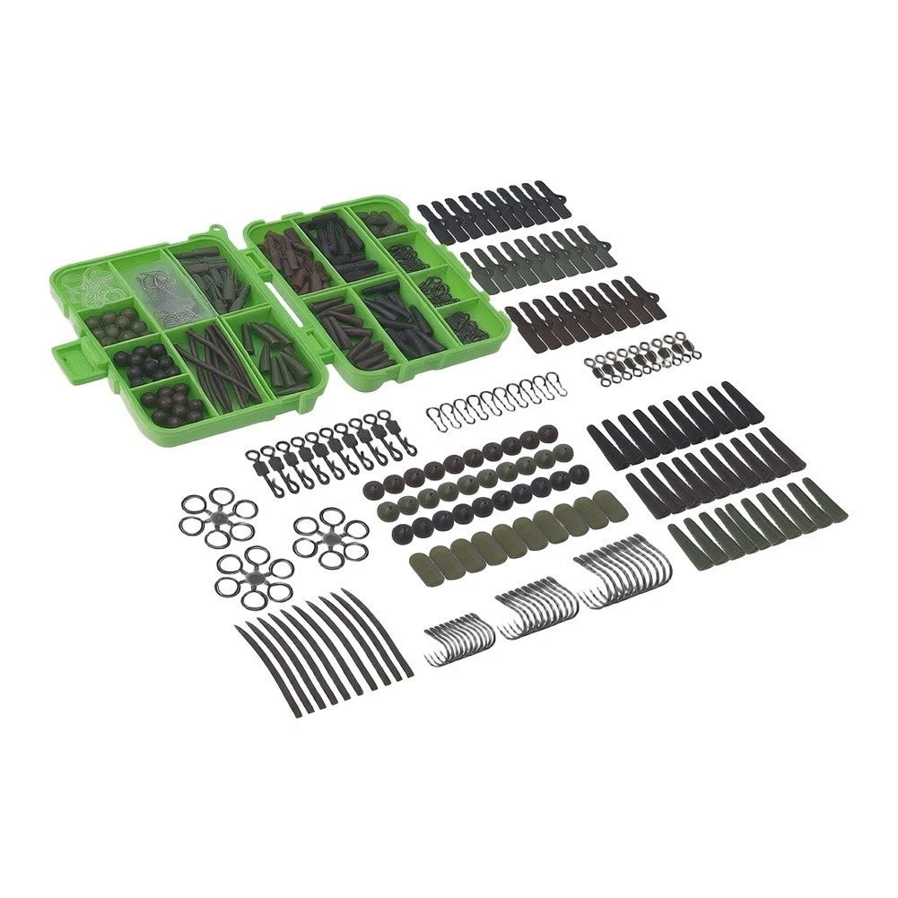 173pcs Fishing Gear Set for Hooks Lures Swivels Snaps