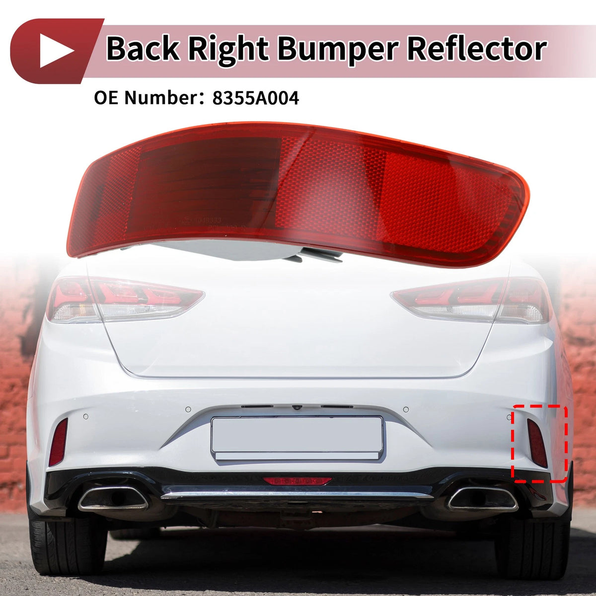 Rear Right Bumper Reflector Replacement for Mitsubishi Outlander (2007–2012)