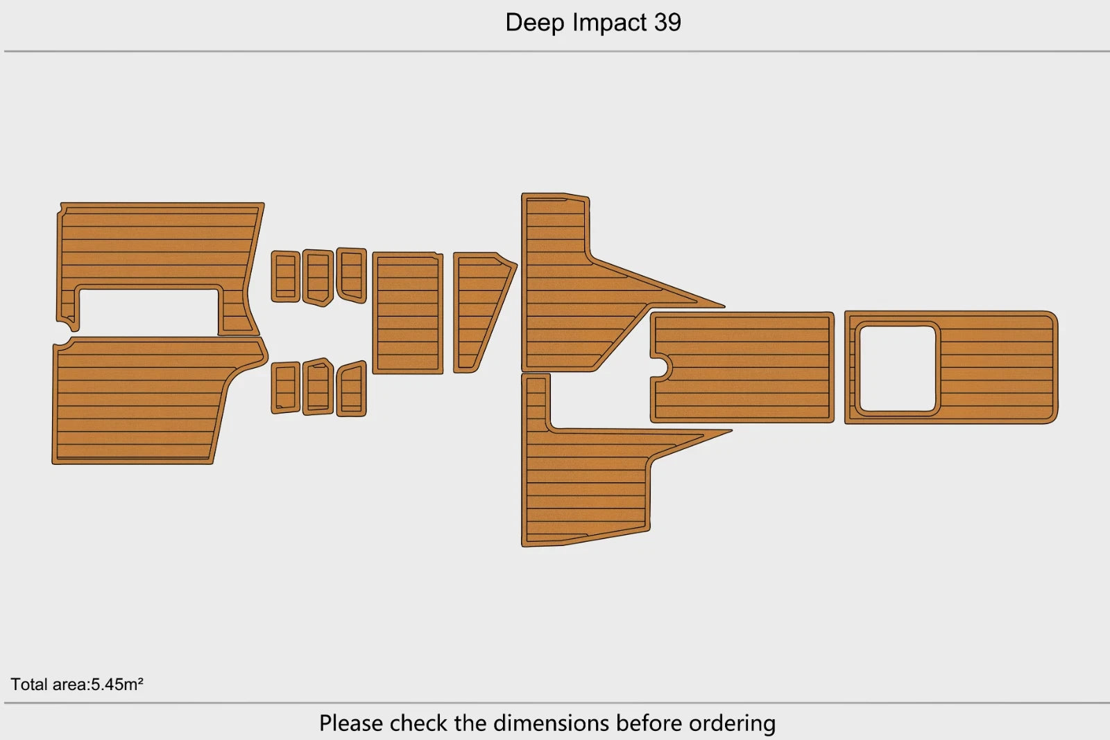 EVA Foam Teak Deck Flooring Mats for Deep Impact 39 Swim Platform