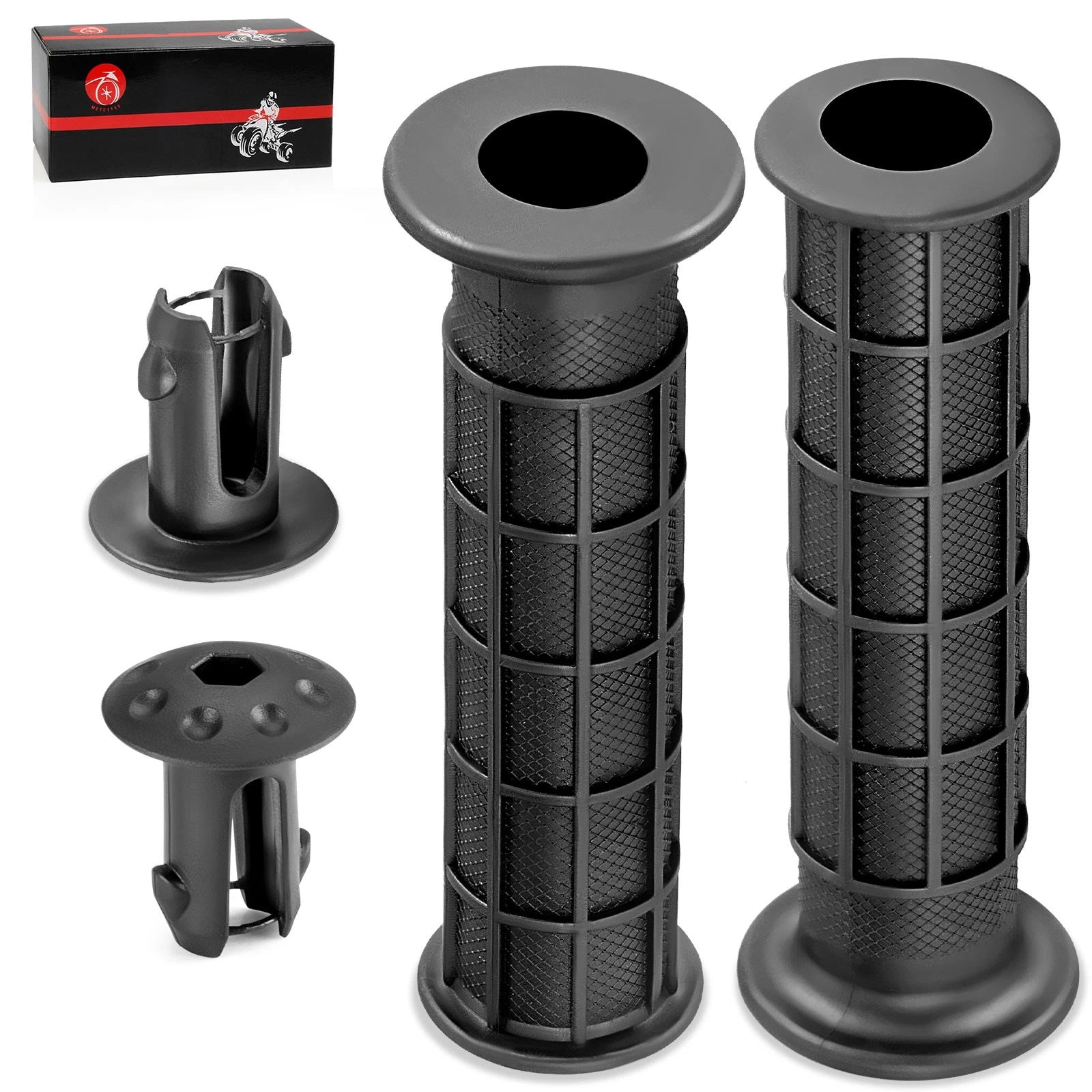 2pcs Handlebar Grips & Grip End for Honda Foreman Rubicon 500 520 (2005–2021)