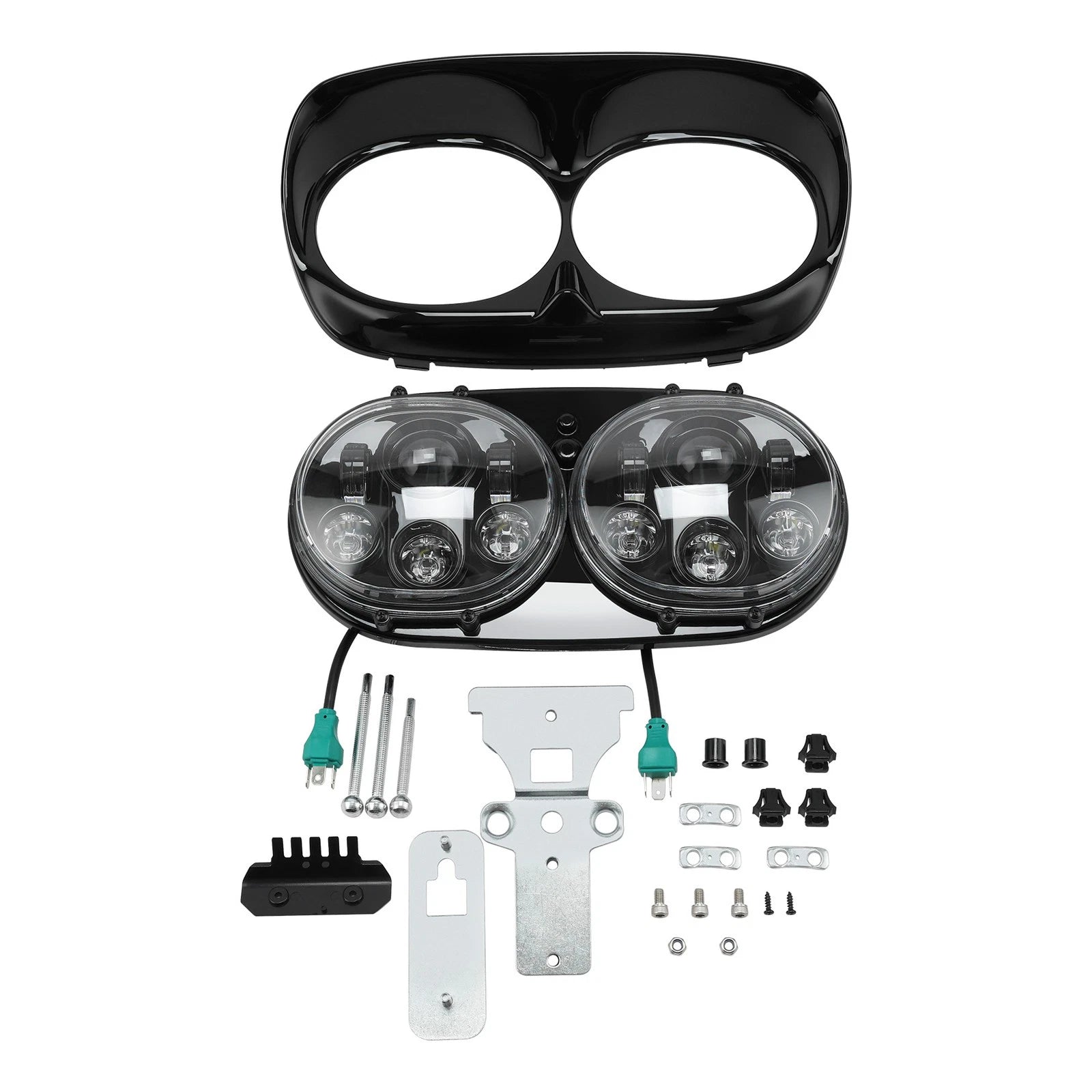 2X 5 3/4" Dual LED Projector Headlight for Harley Road Glide (1998–2013)