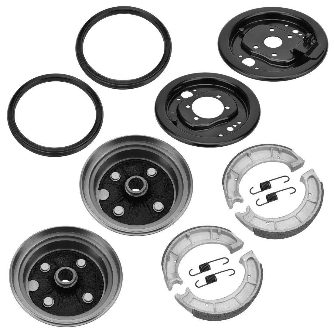 2X Front Brake Drum Hub Plate Shoes for Yamaha YFB250FW YFB250 (1996–2000)