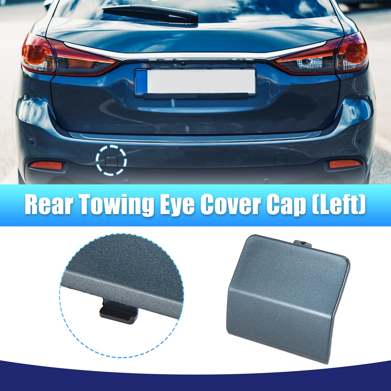 Rear Bumper Tow Hook Cover Cap Replacement for Mazda 6 (2016–2023)