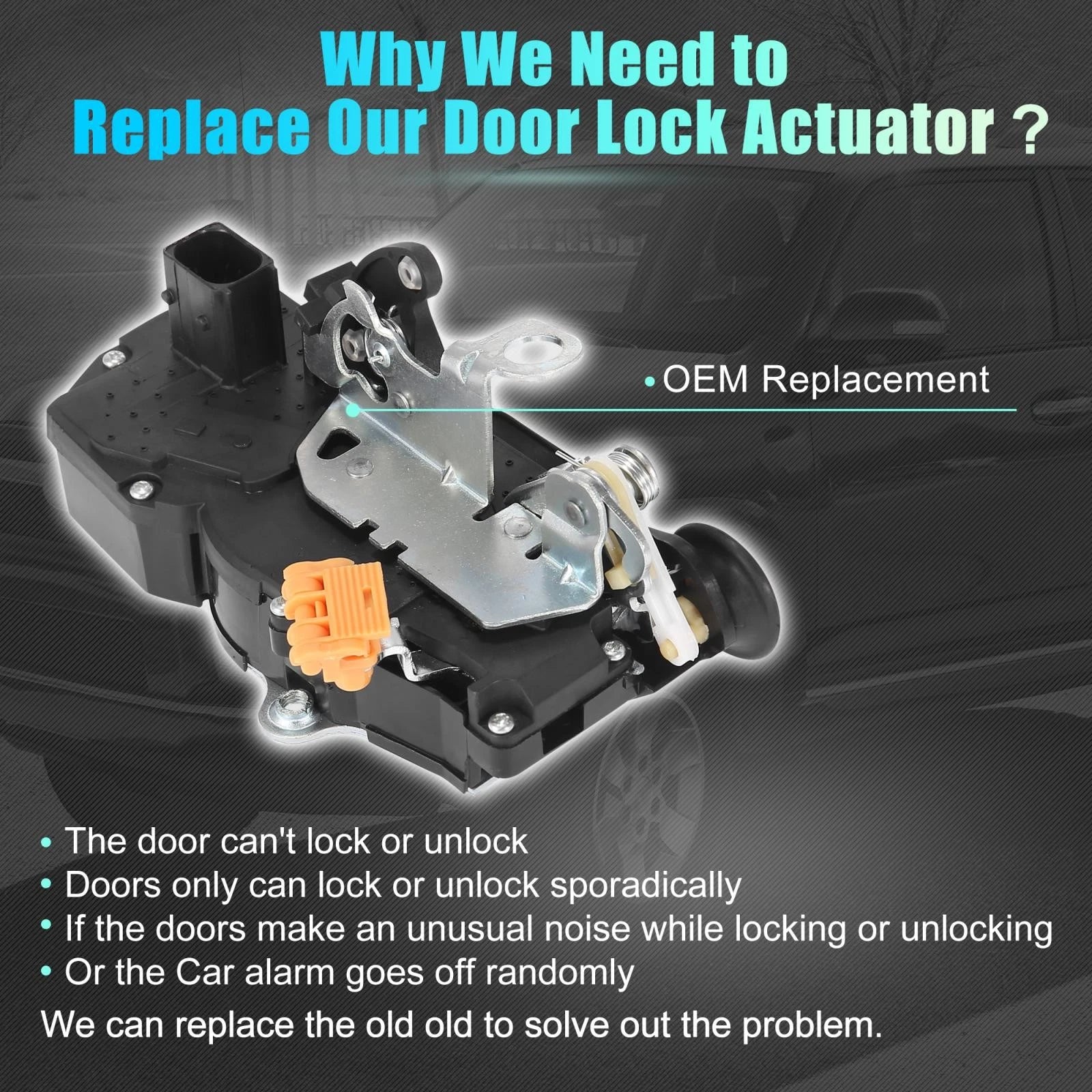 Door Lock Actuator Motor Rear Right Side Replacement for Cadillac for Chevrolet (2009–2016)