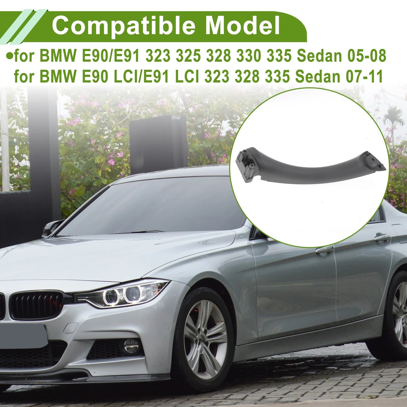 Door Panel Handle Pull Trim Cover Replacement for BMW E90 (2004–2012)