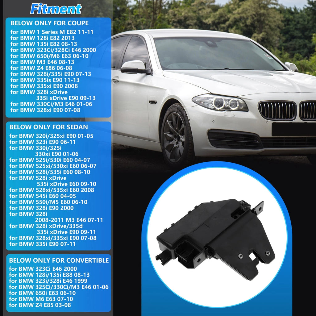 Trunk Latch Lock Actuator Replacement for BMW 128i 135i 328i 325i (2007–2013)