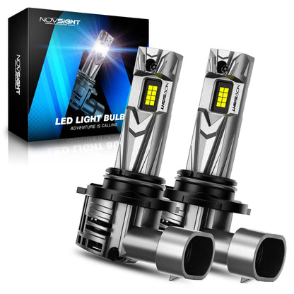 2X 9005 LED Headlight Bulbs for NOVSIGHT (18000LM, 6500K)