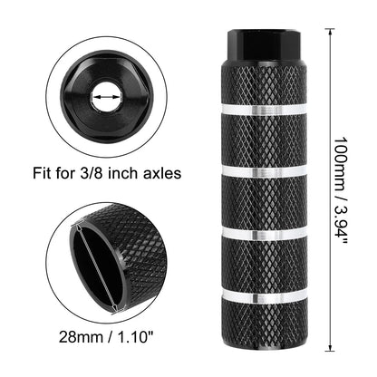 Bike Cylinder Foot Pegs Footrests Fit 3/8 Inch Inner Diameter Black (Pair)