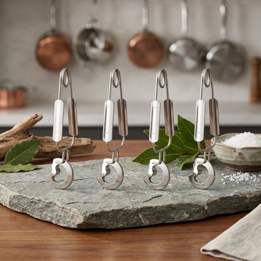 Set of 4 Stainless Steel Conch Serving Tongs for Escargot Kitchen Use