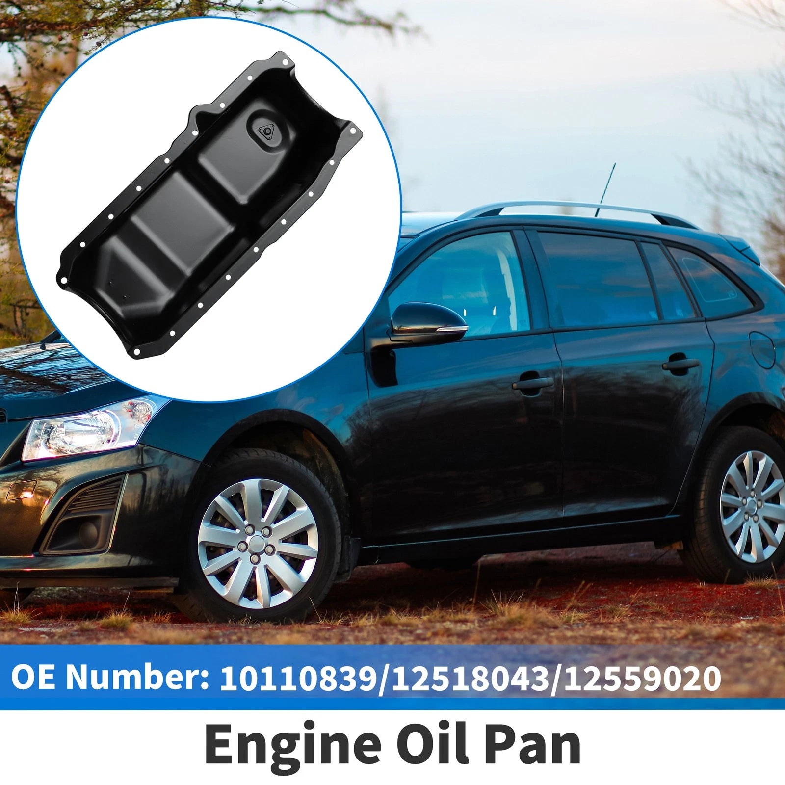 Engine Oil Pan Replacement for Chevrolet C1500 (1991–1999) Steel Black