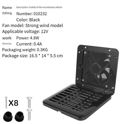 12V Side Ventilation Fan for Camper Vans (Silent One Way Strong Wind)