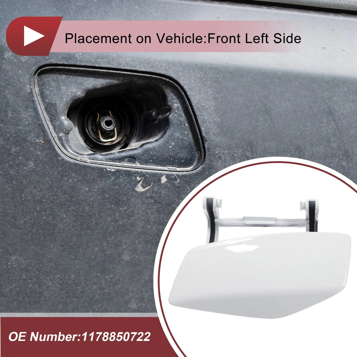 Washer Nozzle Cover Cap Front Left for Mercedes-Benz CLA250 (2014–2019)