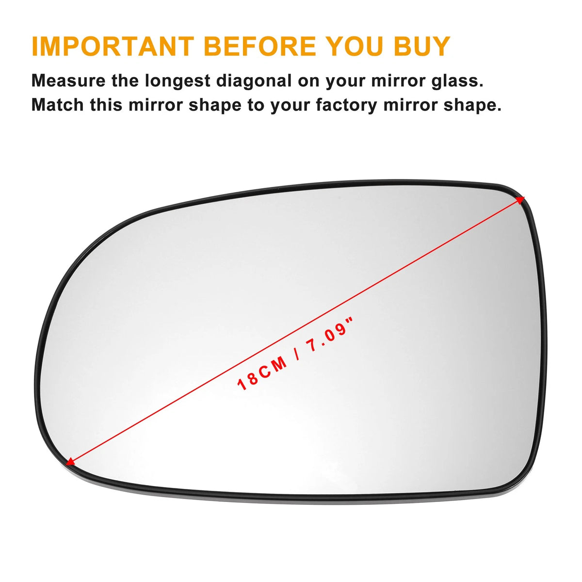 Left Side Heated White Mirror Glass for Opel Corsa C (2000–2006)