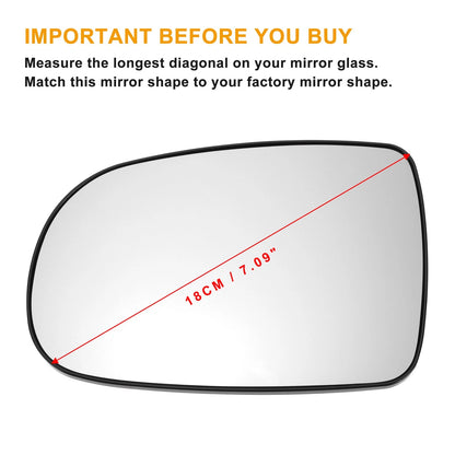 Left Side Heated White Mirror Glass for Opel Corsa C (2000–2006)