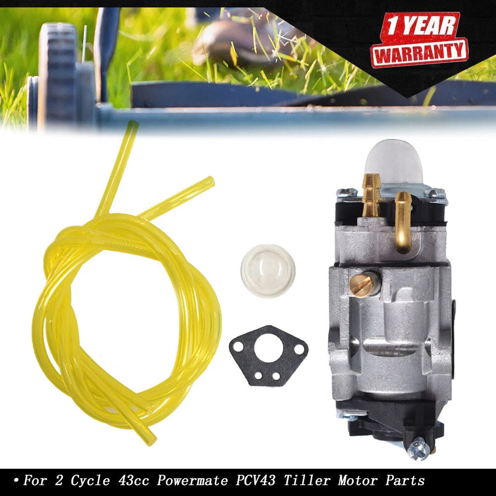 Carburetor with Gasket for Powermate PCV43 Tiller (2 Cycle 43cc)