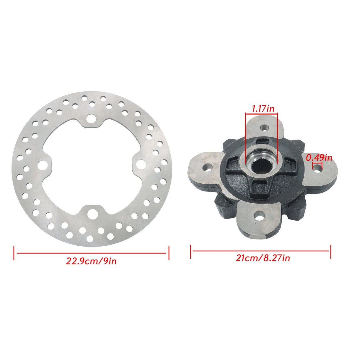 Front Wheel Hub Bearing Studs Brake Rotor for Polaris Ranger 570 900 1000 (2013–2019)