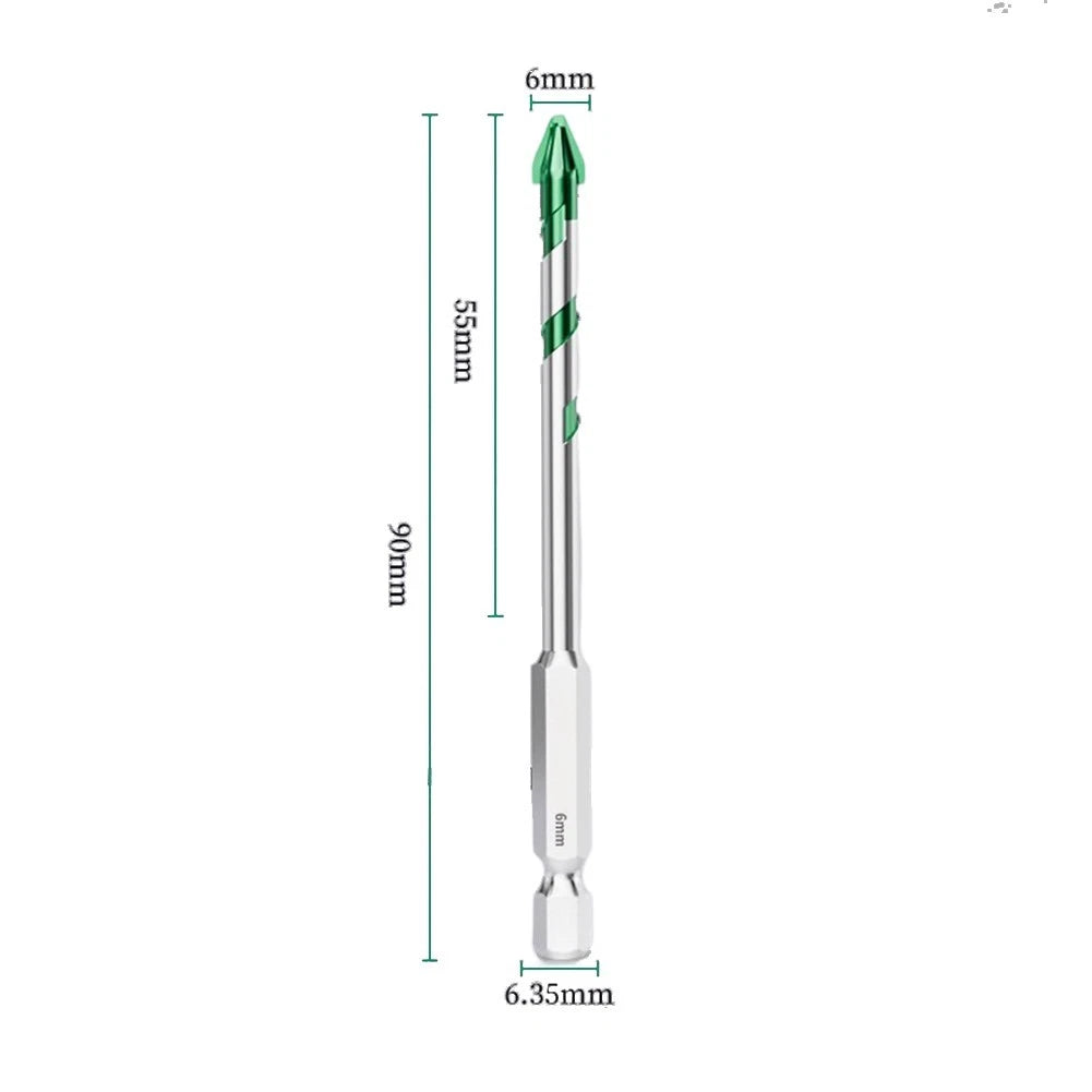 Set of 5 Drill Bits for Glass Wood Metal Tiles (Various Sizes)