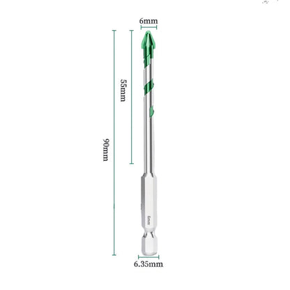 Set of 5 Drill Bits for Glass Wood Metal Tiles (Various Sizes)