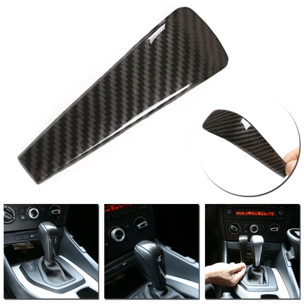 Black Carbon Fiber Gear Shift Knob Cover for BMW 3 Series E90-E93