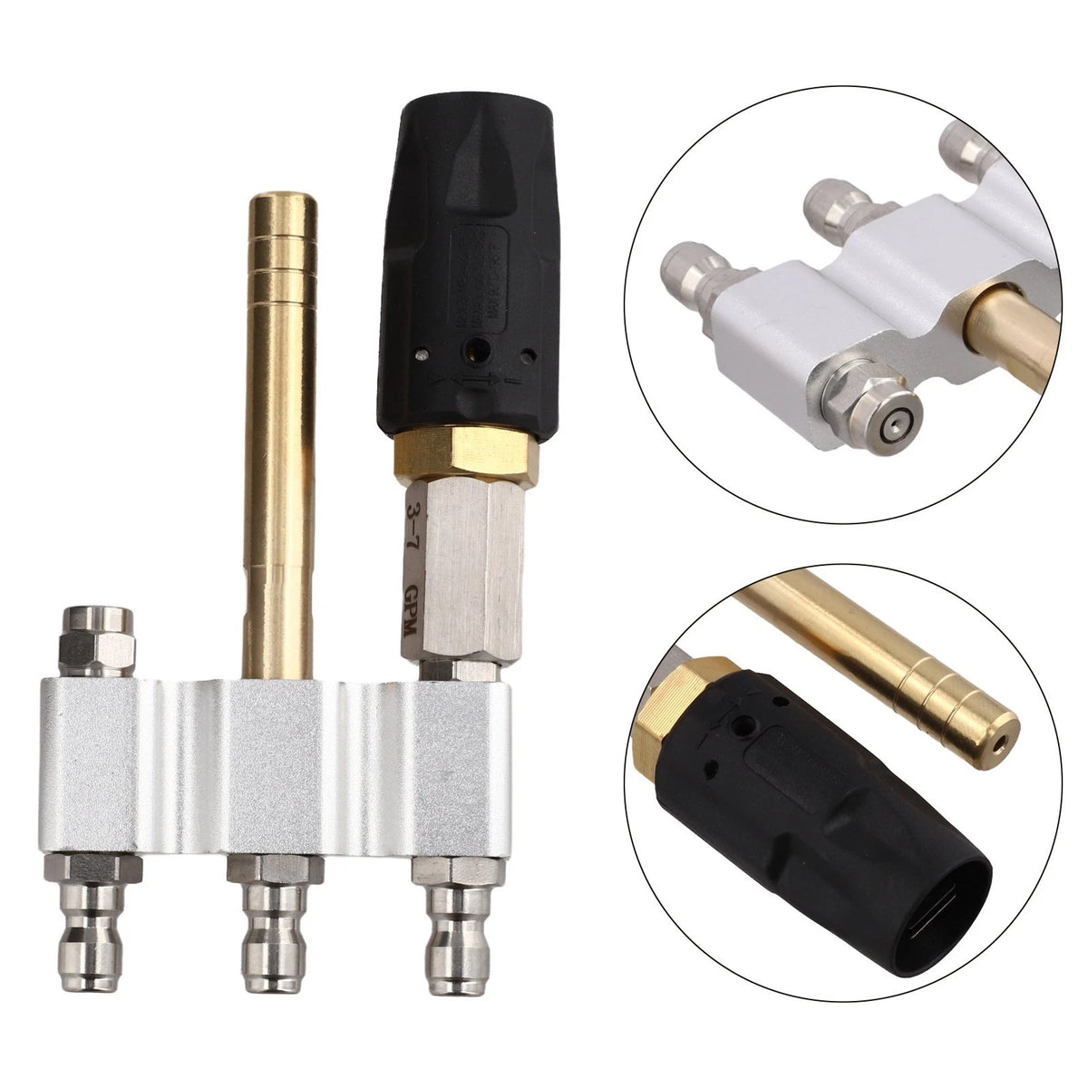 Adjustable Nozzle for 3 7 GPM Pressure Washing with Long Reach Features