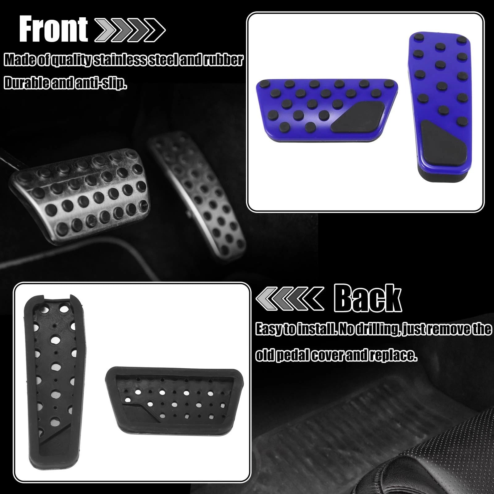 Brake Gas Accelerator Pedal Cover Set for Dodge Charger (2009–2019)