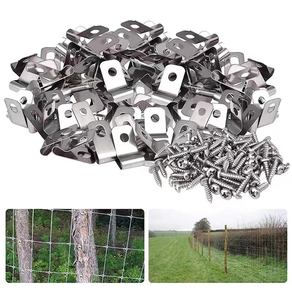 100 Stainless Steel Wire Clips for Outdoor Projects (No specific make/model)