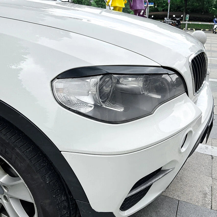 Pair of Gloss Black Headlight Eye Lids for BMW X5 E70 (2008–2013)